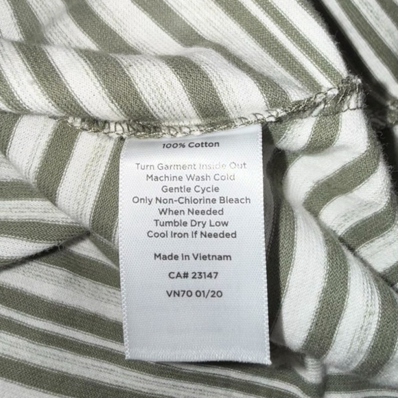 NWT TALBOTS COTTON SIDE TIE SHIFT DRESS - SUNDAY MORNING STRIPE XL Green / White - Picture 12 of 13